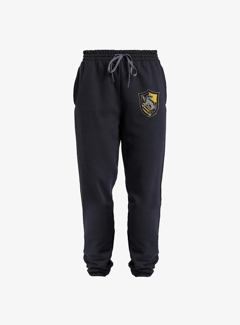 Harry Potter Hufflepuff Plaid Crest Jogger Sweatpants