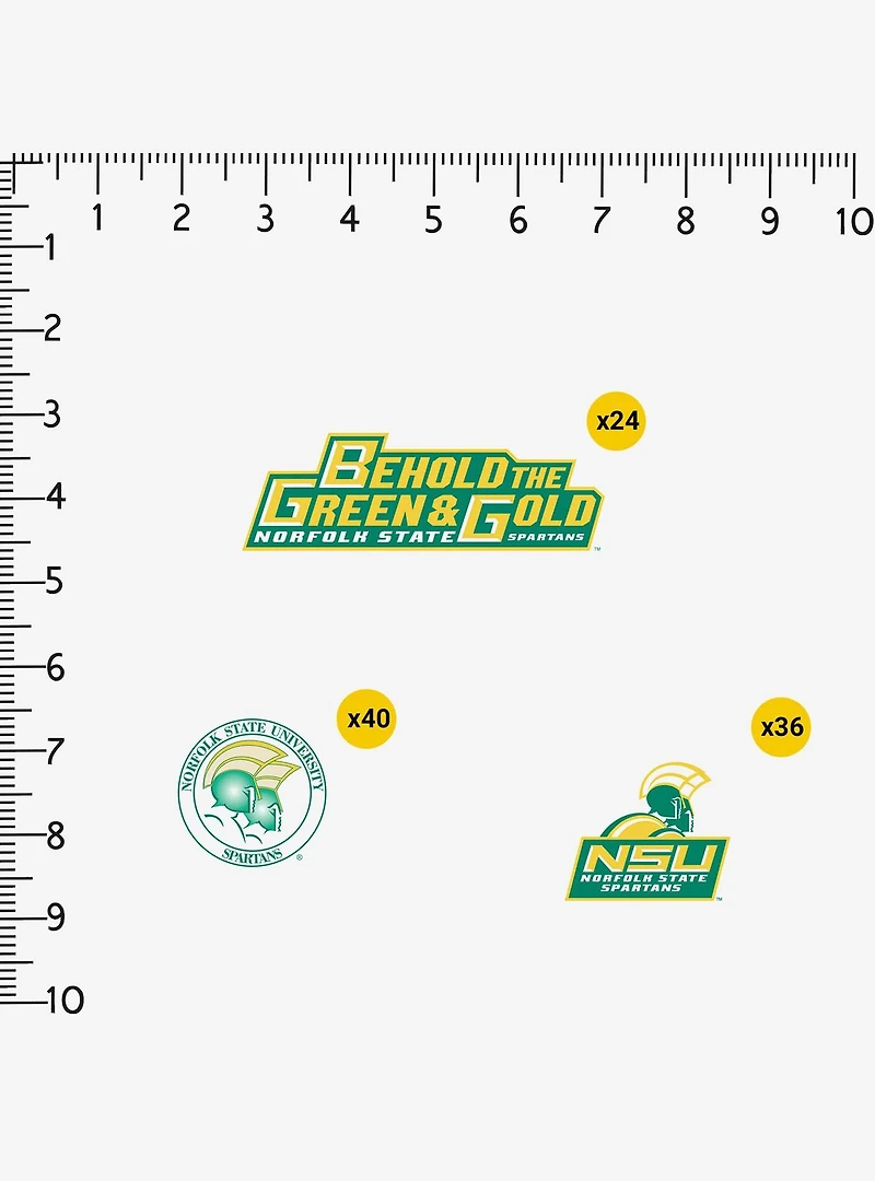 Norfolk State University NSU Green And Gold 100ct Sticker Pack