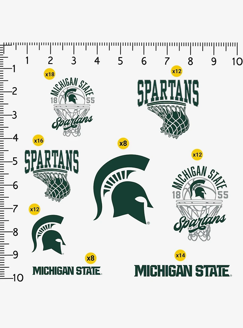 Michigan State University Spartans Basketball 100 Ct Sticker Pack