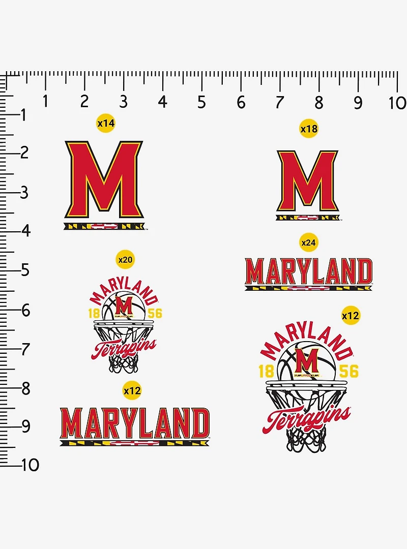 University Of Maryland Terrapins Basketball 100 Ct Sticker Pack