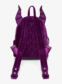 Loungefly Disney Sleeping Beauty Purple Velvet Maleficent Figural Mini Backpack - BoxLunch Exclusive