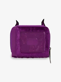 Loungefly Disney Sleeping Beauty Purple Velvet Maleficent Horns Small Accordion Wallet - BoxLunch Exclusive