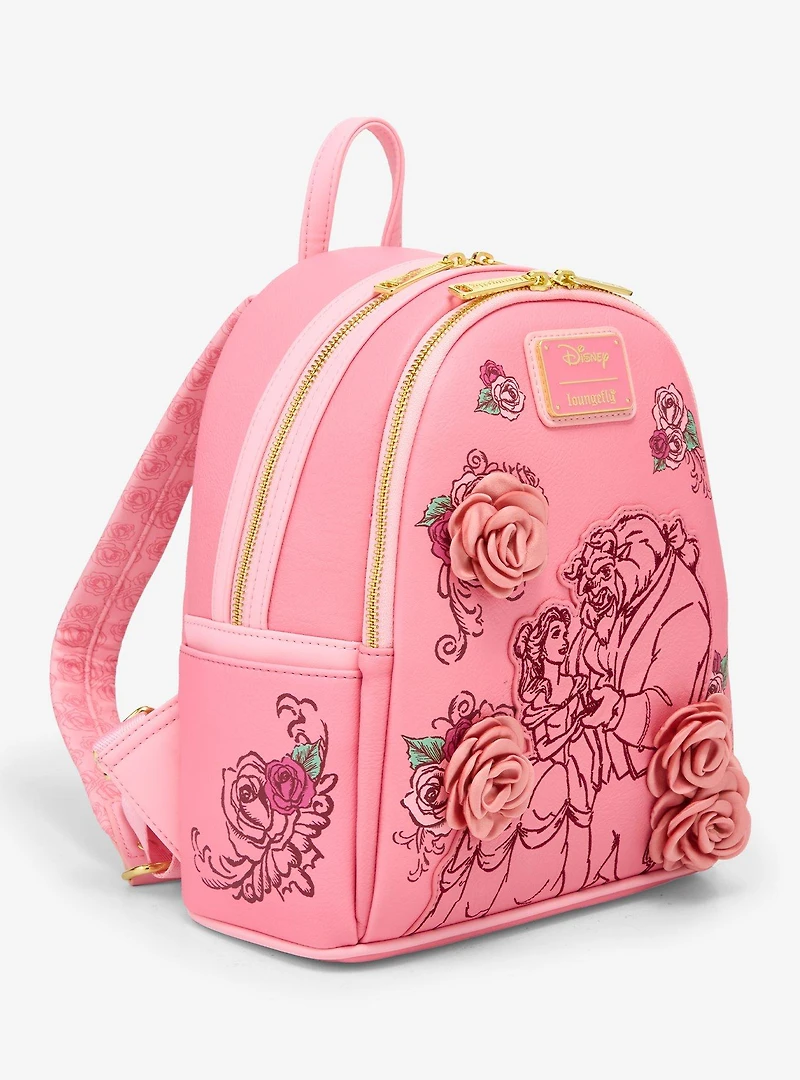 Loungefly Disney Beauty and the Beast Pink Roses Mini Backpack — BoxLunch Exclusive
