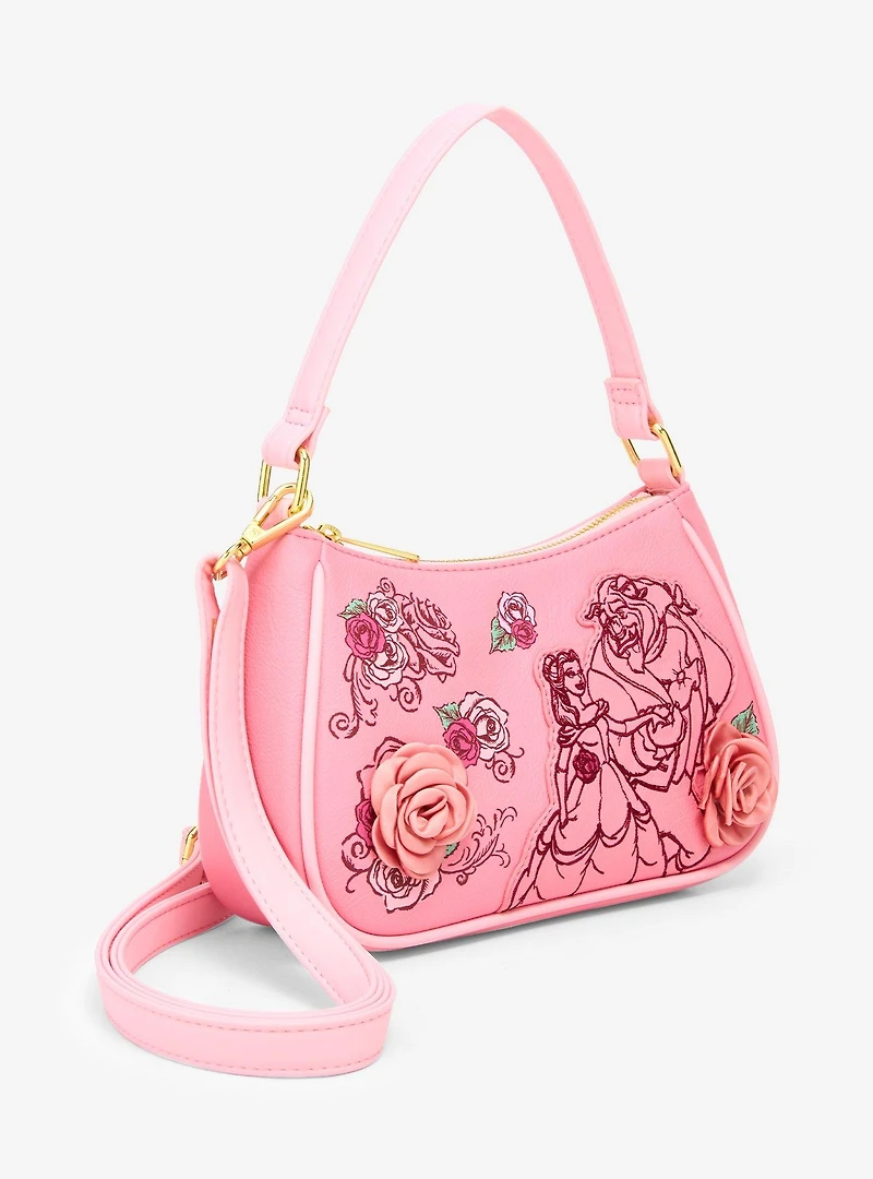 Loungefly Disney Beauty and the Beast Pink Roses Crossbody Bag — BoxLunch Exclusive