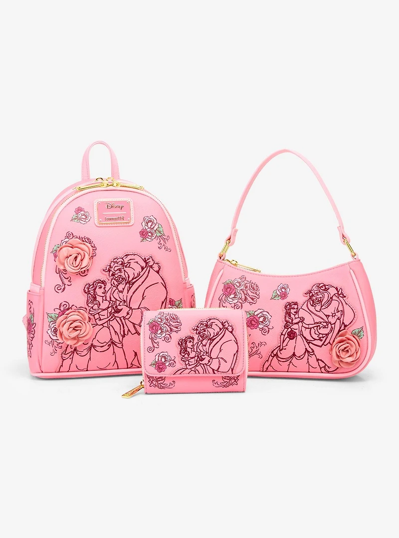 Loungefly Disney Beauty and the Beast Pink Roses Crossbody Bag — BoxLunch Exclusive