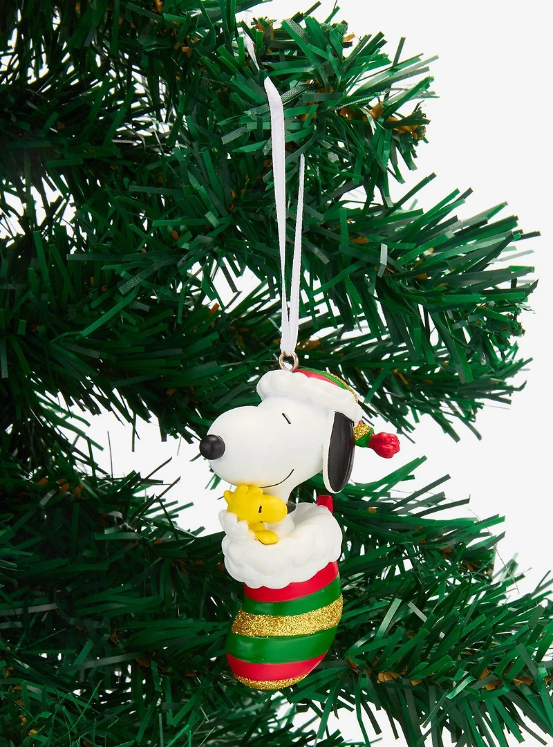 Hallmark Peanuts Snoopy and Woodstock Stocking Figural Ornament