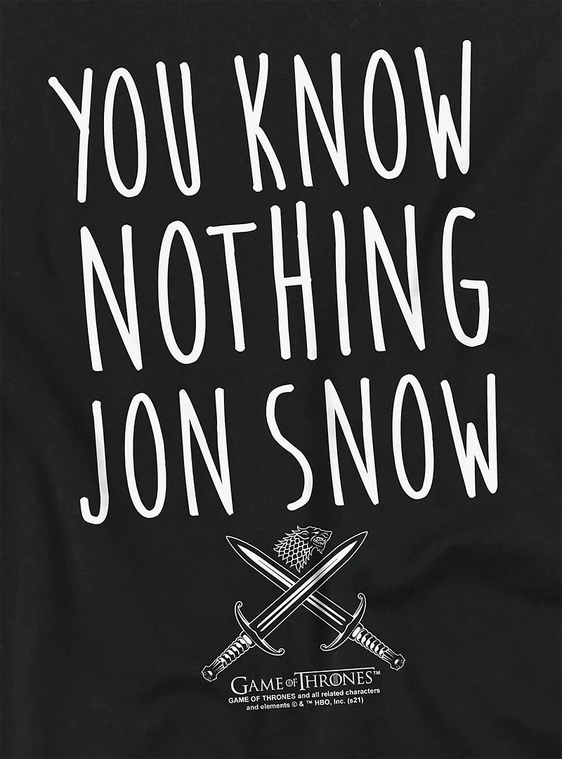 Game of Thrones "You Know Nothing Jon Snow" Women's Crop Top T-Shirt