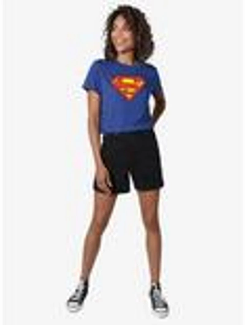 DC Comics Superman Classic Logo Women's Crop Top T-Shirt