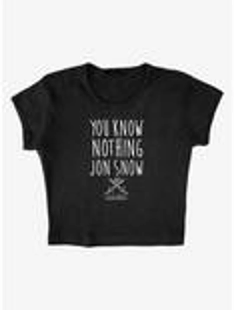 Game of Thrones "You Know Nothing Jon Snow" Cap Sleeve Baby Rib Women's Crop Top