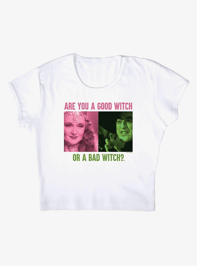 The Wizard of Oz "Good Witch or Bad Witch" Cap Sleeve Baby Rib Women's Crop Top