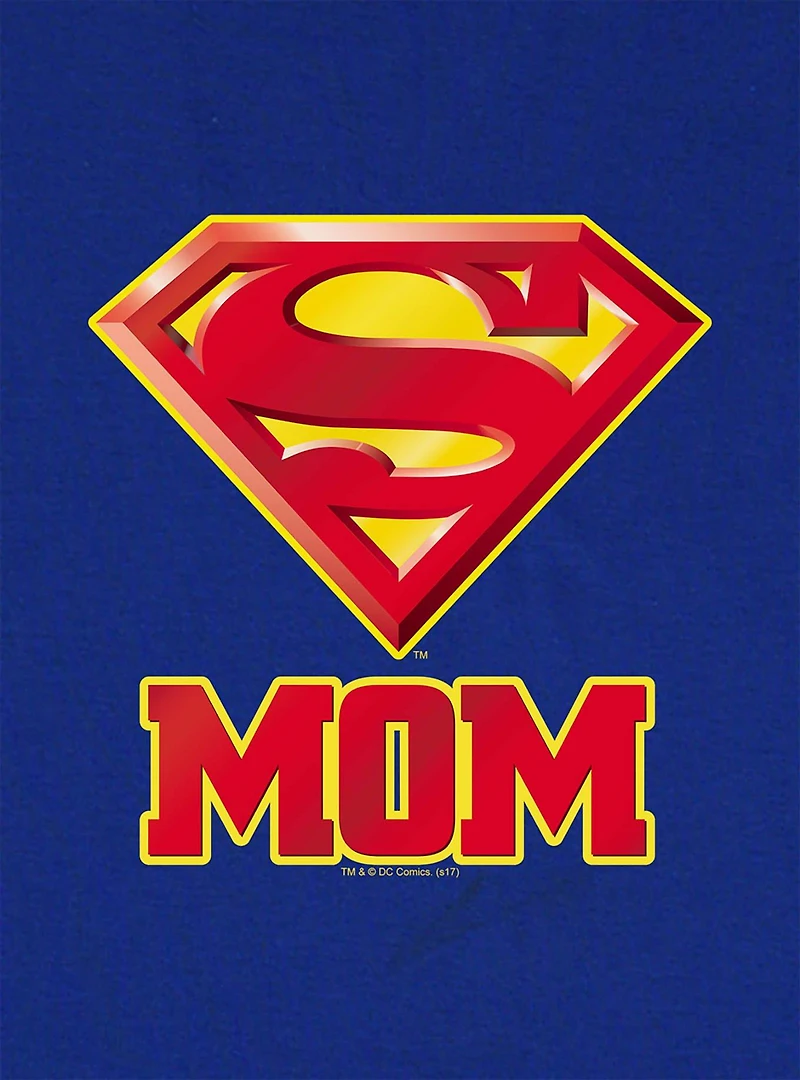DC Comics Superman "Super Mom" Cap Sleeve Baby Rib Women's Crop Top