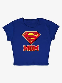 DC Comics Superman "Super Mom" Cap Sleeve Baby Rib Women's Crop Top