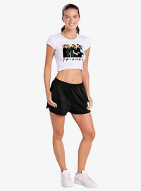 Friends Cast Logo Cap Sleeve Baby Rib Women's Crop Top