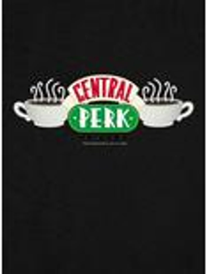 Friends "Central Perk" Logo Cap Sleeve Baby Rib Women's Crop Top