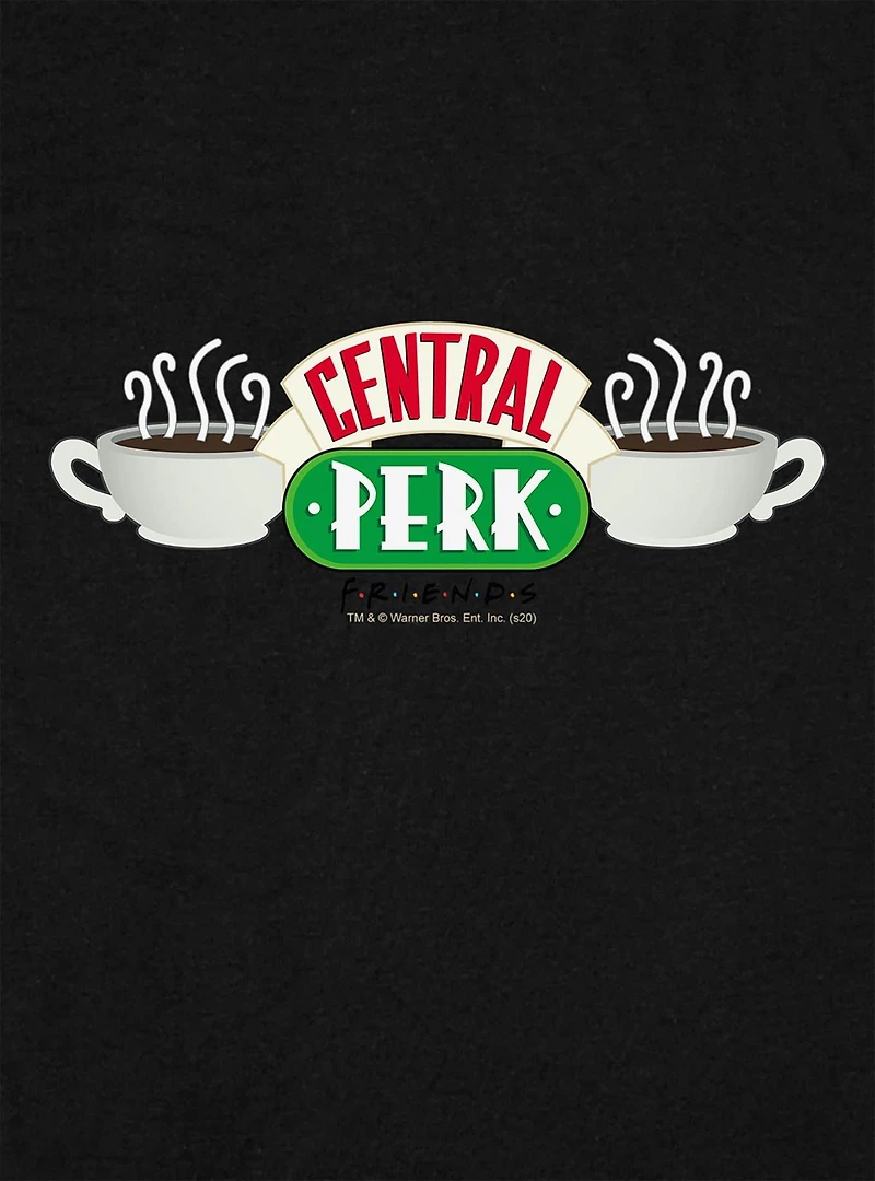 Friends "Central Perk" Logo Cap Sleeve Baby Rib Women's Crop Top