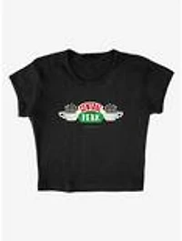 Friends "Central Perk" Logo Cap Sleeve Baby Rib Women's Crop Top