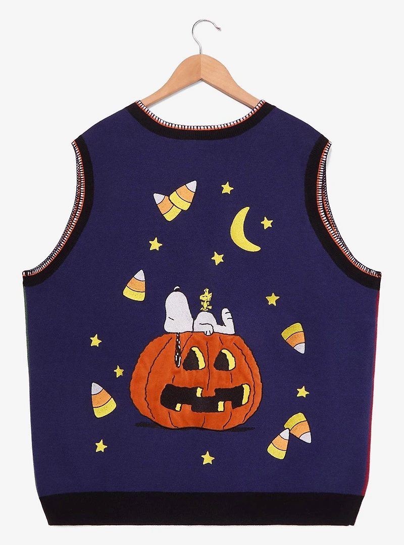Peanuts Characters Halloween Color Block Women's Plus Sweater Vest - BoxLunch Exclusive