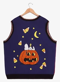 Peanuts Characters Halloween Color Block Women's Plus Sweater Vest - BoxLunch Exclusive
