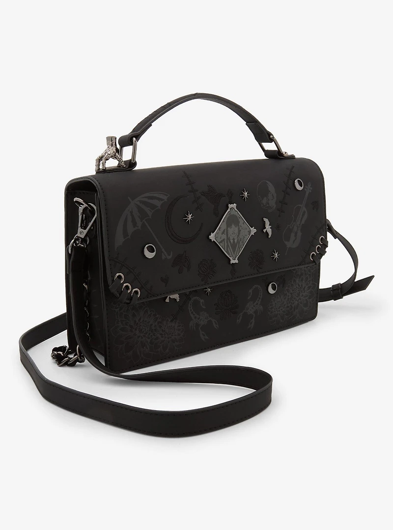 Wednesday Embroidered Icons Crossbody Bag - BoxLunch Exclusive