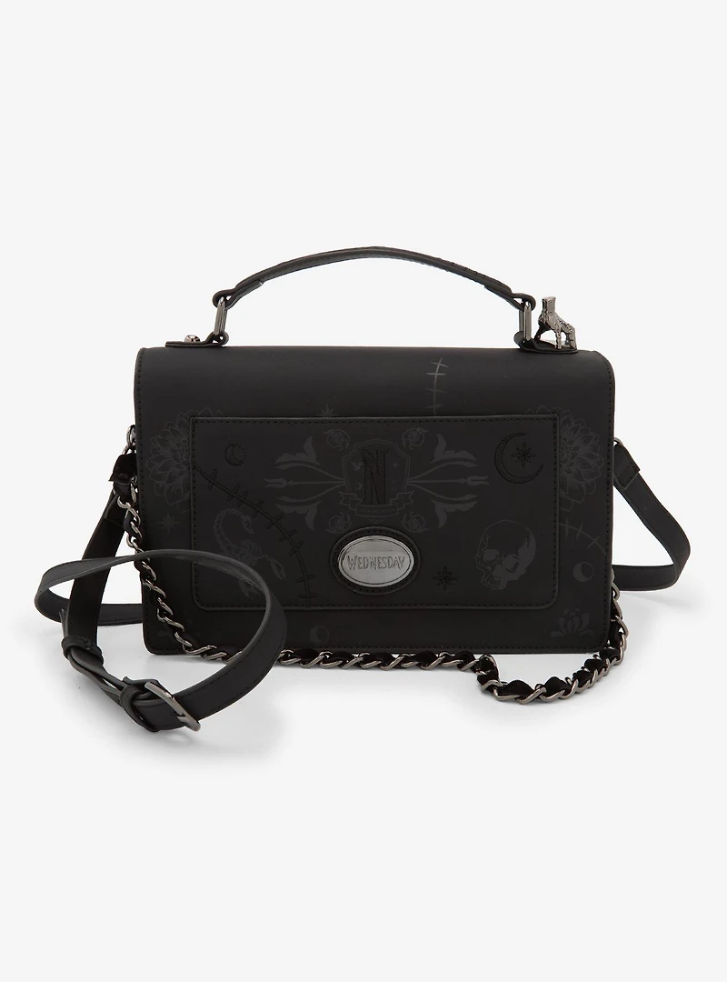 Wednesday Embroidered Icons Crossbody Bag - BoxLunch Exclusive
