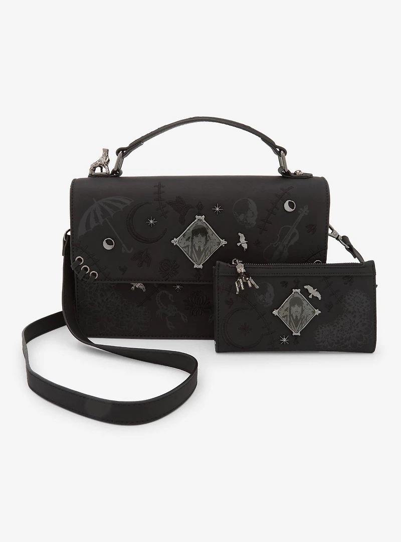 Wednesday Embroidered Icons Wallet - BoxLunch Exclusive
