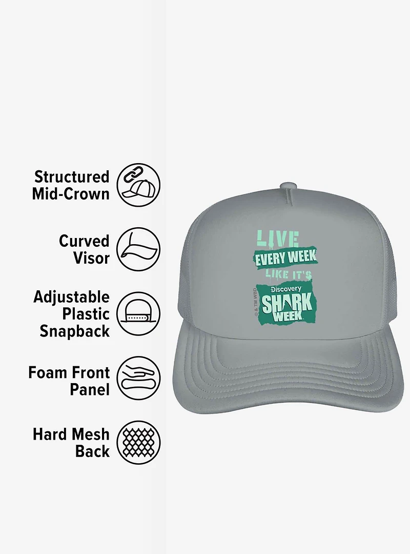 Shark Week: Television Series Live Every Week Foam Trucker Hat