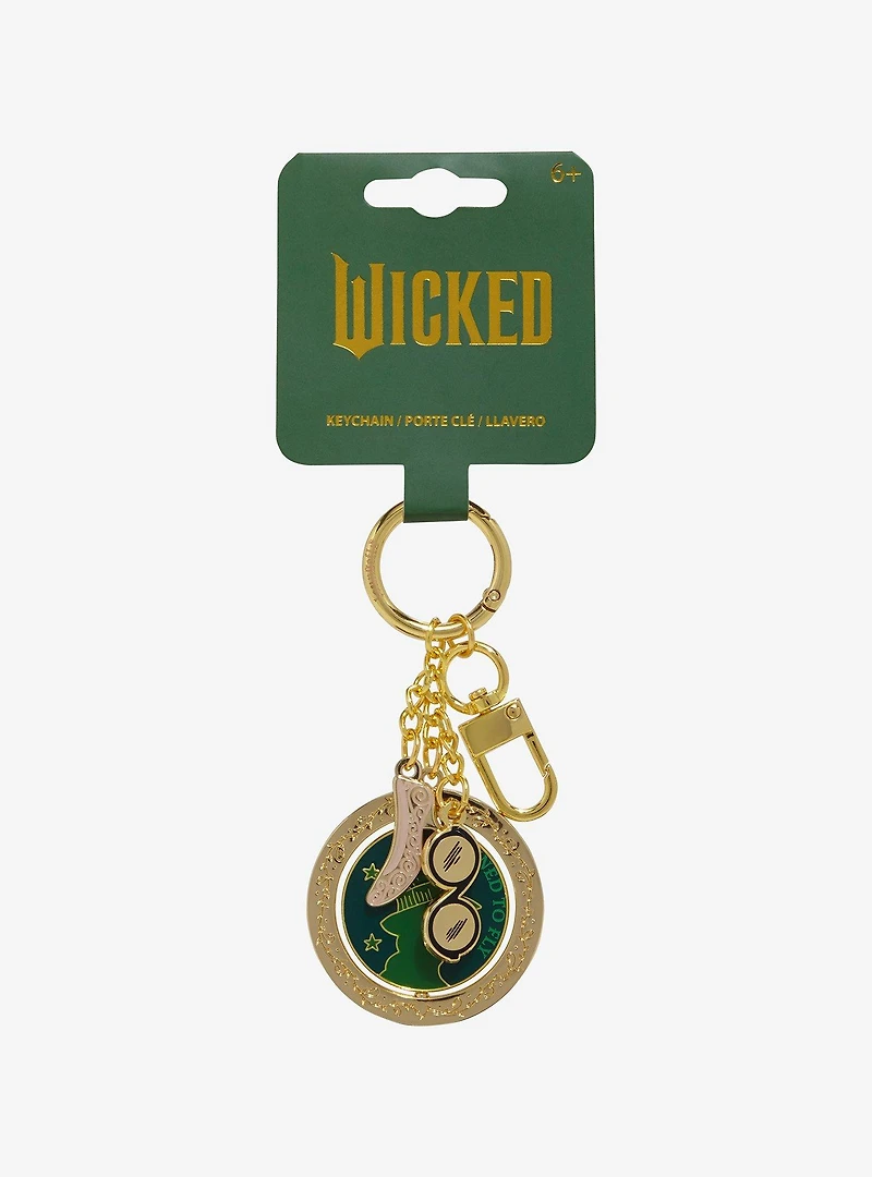 Wicked Elphaba & Glinda Spinning Multi-Charm Keychain — BoxLunch Exclusive
