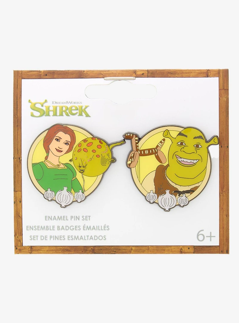 Loungefly DreamWorks Shrek Fiona & Shrek Enamel Pin Set - BoxLunch Exclusive