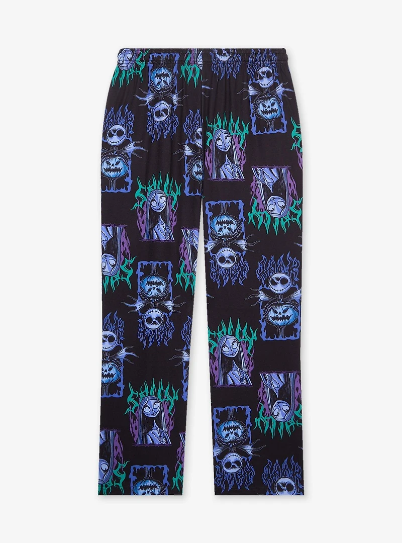 Disney The Nightmare Before Christmas Jack Skellington & Sally Metal Portraits Allover Print Sleep Pants - BoxLunch Exclusive