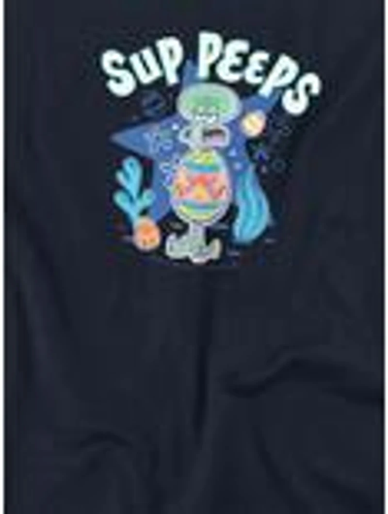 SpongeBob SquarePants Easter Squidward 'Sup Peeps Womens Crop Top
