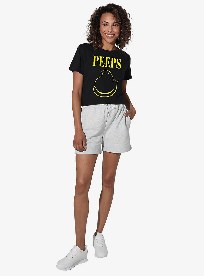 Peeps Easter Black And Yellow Womens Crop Top