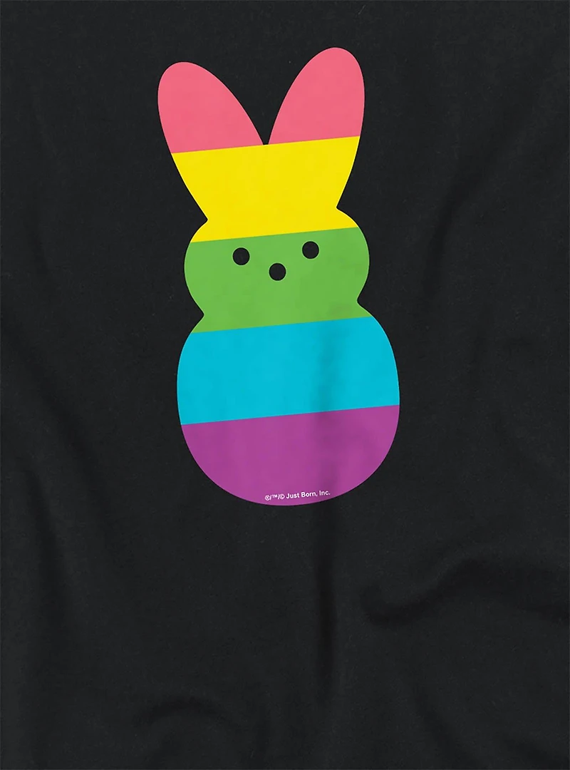 Peeps Rainbow Striped Easter Bunny Womens Crop Top