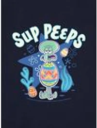 SpongeBob SquarePants Easter Squidward 'Sup Peeps Baby Rib Womens Crop Top