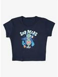 SpongeBob SquarePants Easter Squidward 'Sup Peeps Baby Rib Womens Crop Top