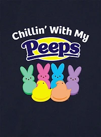 Peeps Easter Chillin' With My Baby Rib Womens Crop Top