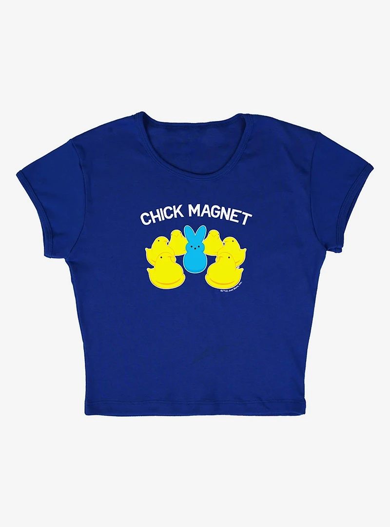 Peeps Easter Chick Magnet Bunny Baby Rib Womens Crop Top