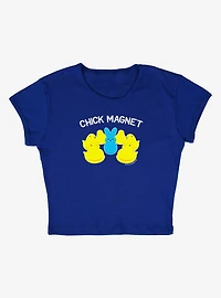 Peeps Easter Chick Magnet Bunny Baby Rib Womens Crop Top