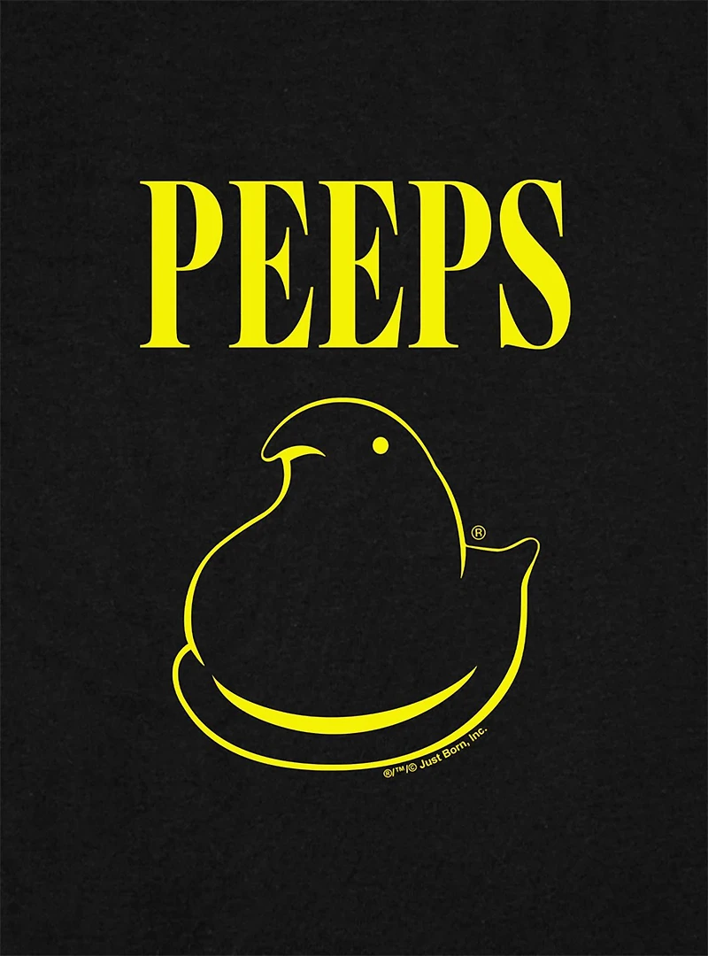 Peeps Easter Black And Yellow Baby Rib Womens Crop Top