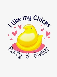 Peeps Easter I Like My Chicks Fluffy And Sweet Baby Rib Womens Crop Top