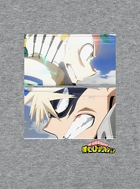 My Hero Academia Deku and Bakugo Close Cap Sleeve Baby Rib Women's Crop Top