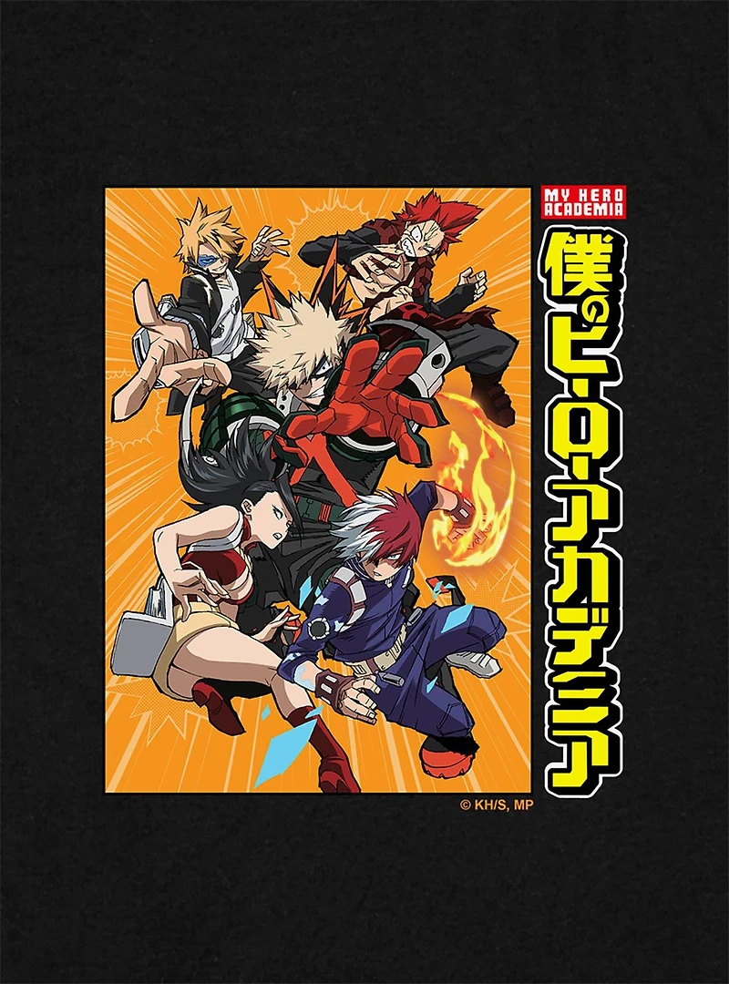 My Hero Academia Striking Heroes Poster Cap Sleeve Baby Rib Women's Crop Top