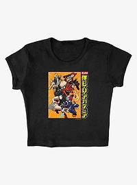 My Hero Academia Striking Heroes Poster Cap Sleeve Baby Rib Women's Crop Top