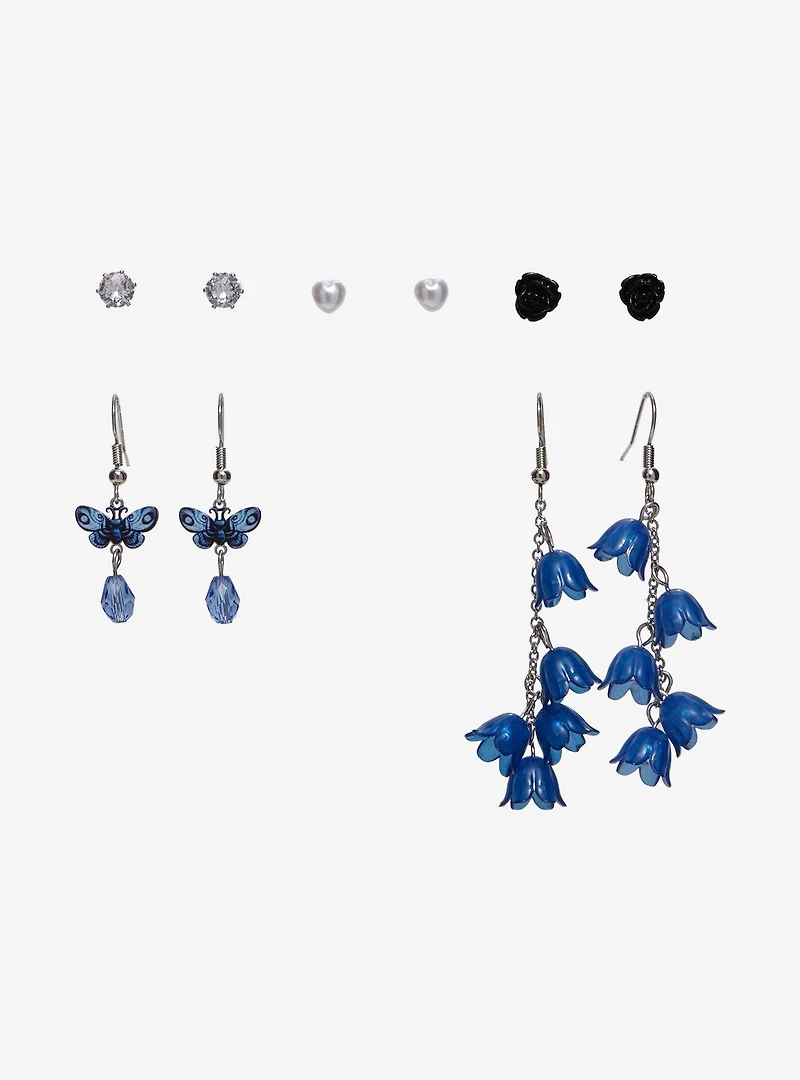 Corpse Bride Butterfly & Flowers Earring Set