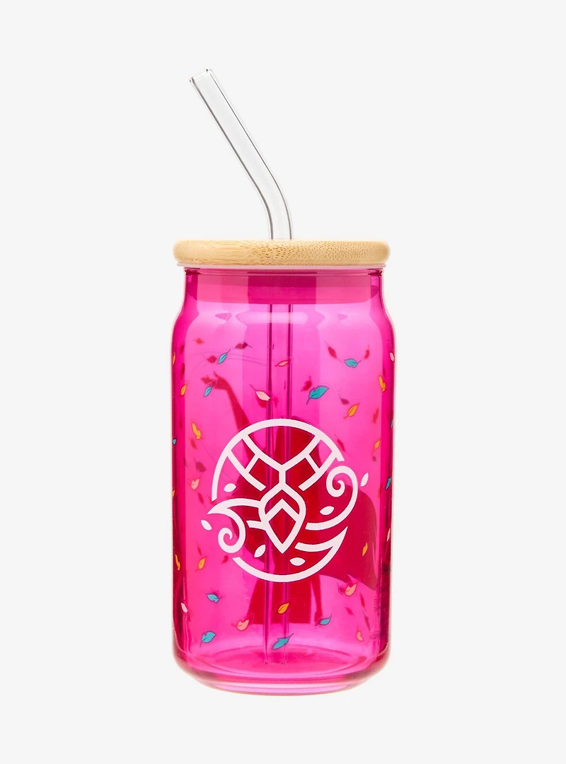 Disney Pocahontas Swirling Leaves Glass With Lid — BoxLunch Exclusive