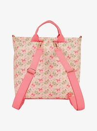 Loungefly Disney Minnie Mouse Pink Floral Ears Convertible Tote Bag