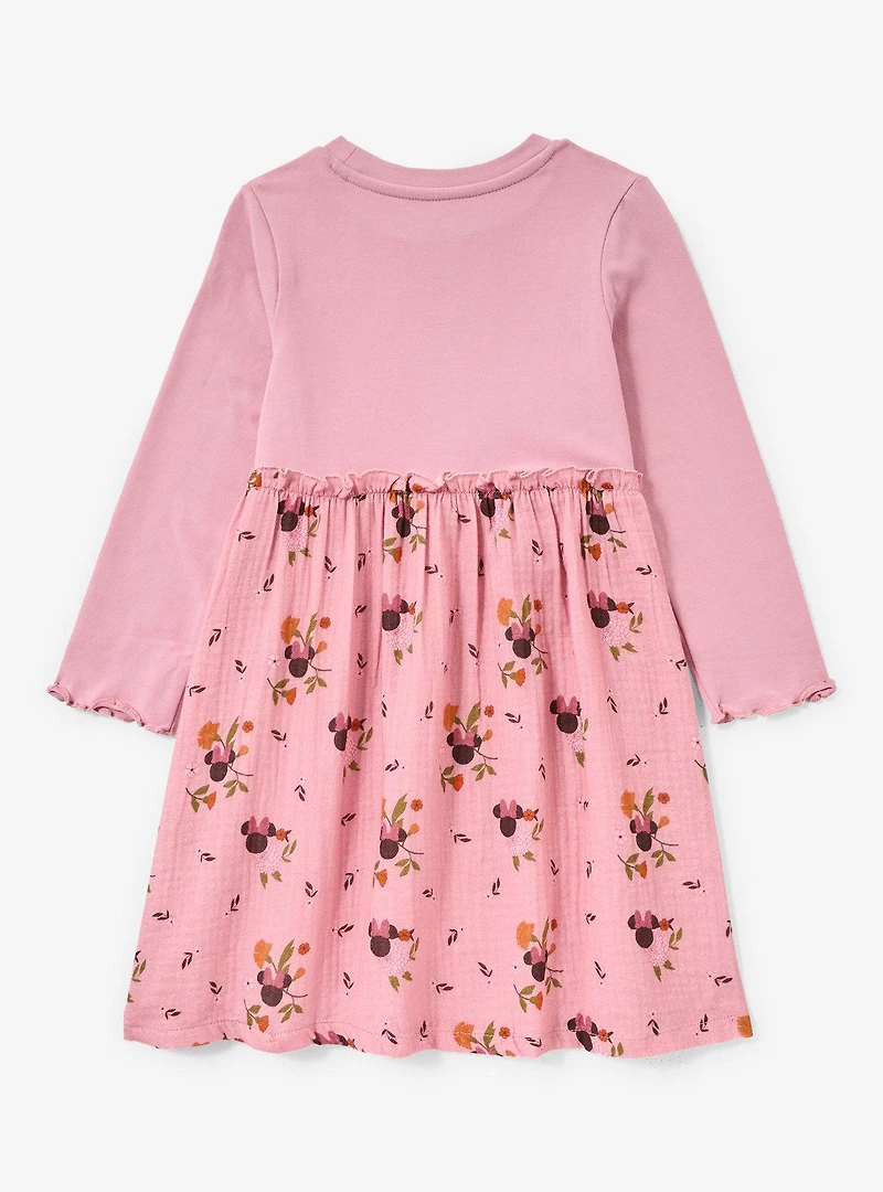 Disney Minnie Mouse Floral Toddler Long Sleeve T-Shirt Dress - BoxLunch Exclusive