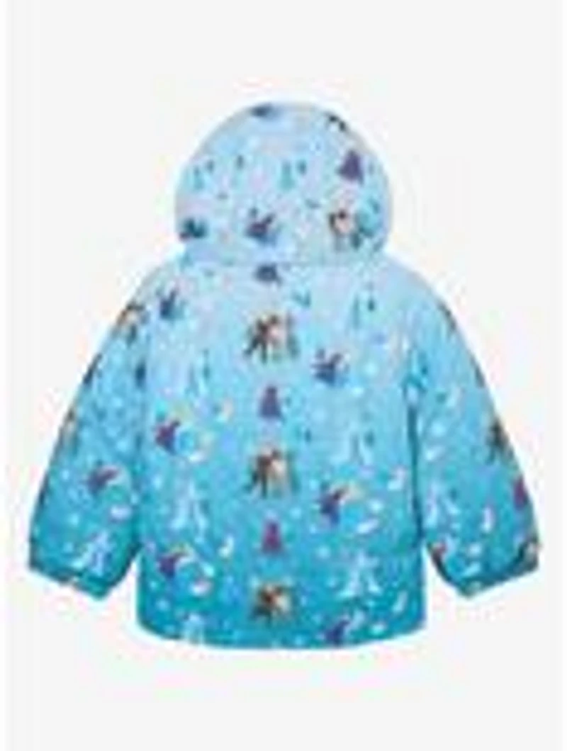 Disney Frozen Characters Allover Print Toddler Puffer Jacket - BoxLunch Exclusive