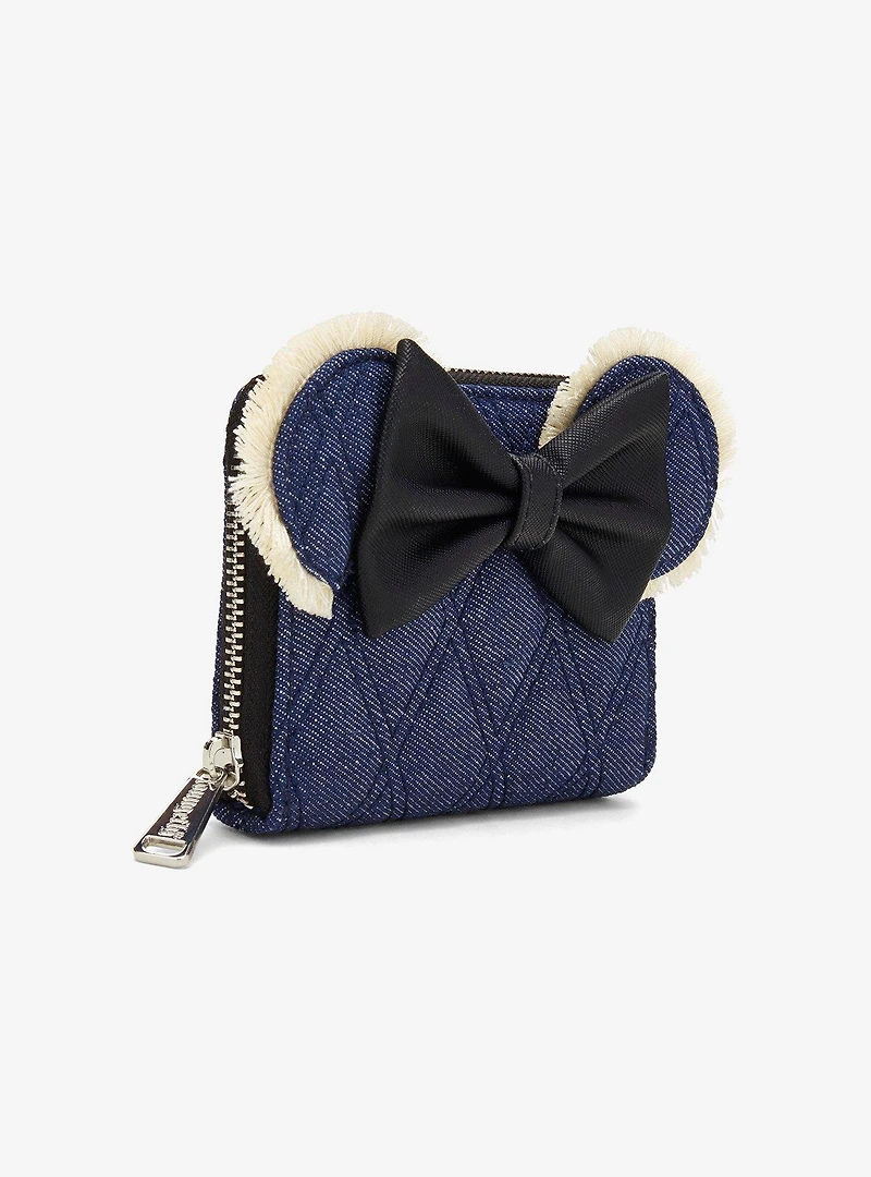Loungefly Disney Minnie Mouse Denim Quilted Wallet — BoxLunch Exclusive
