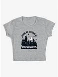 Harry Potter Birthday At Hogwarts Cap Sleeve Baby Rib Women's Crop Top