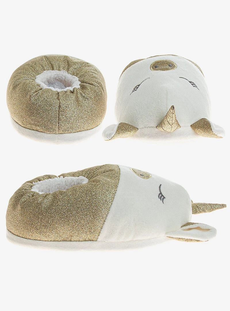 Gold Unicorn Girls Comfy Slippers
